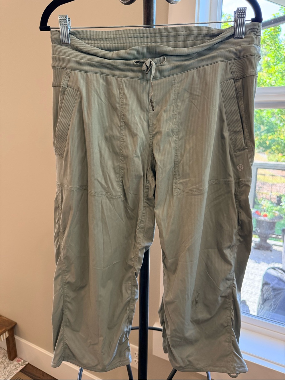Lululemon women’s Dance Studio Mid-Rise Cropped Pants sage green
